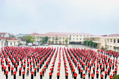 TRƯỜNG THCS KHÁNH NHẠC SÔI NỔI TỔ CHỨC CHƯƠNG TRÌNH ĐỒNG DIỄN NGÀY HỘI VÕ NHẠC VOVINAM .